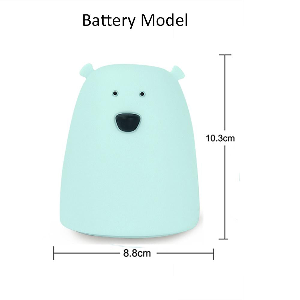 Cute Bear Silicone LED Night Light Color Changing