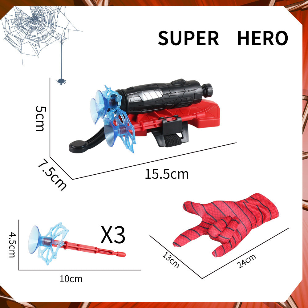 Spider-Man Bracelet Launcher With Glove Stick To The Wall Soft Bullet