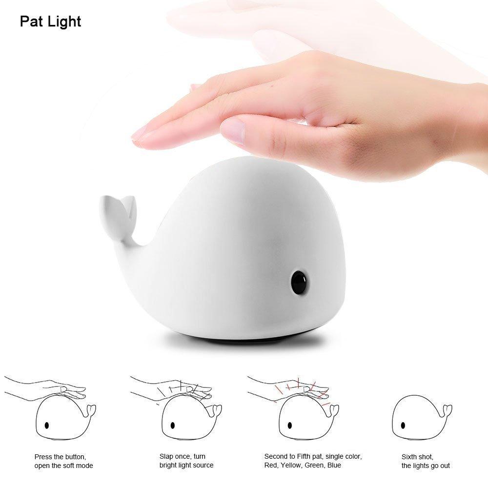 Cute Whale Silicone Nightlight USB Rechargeable