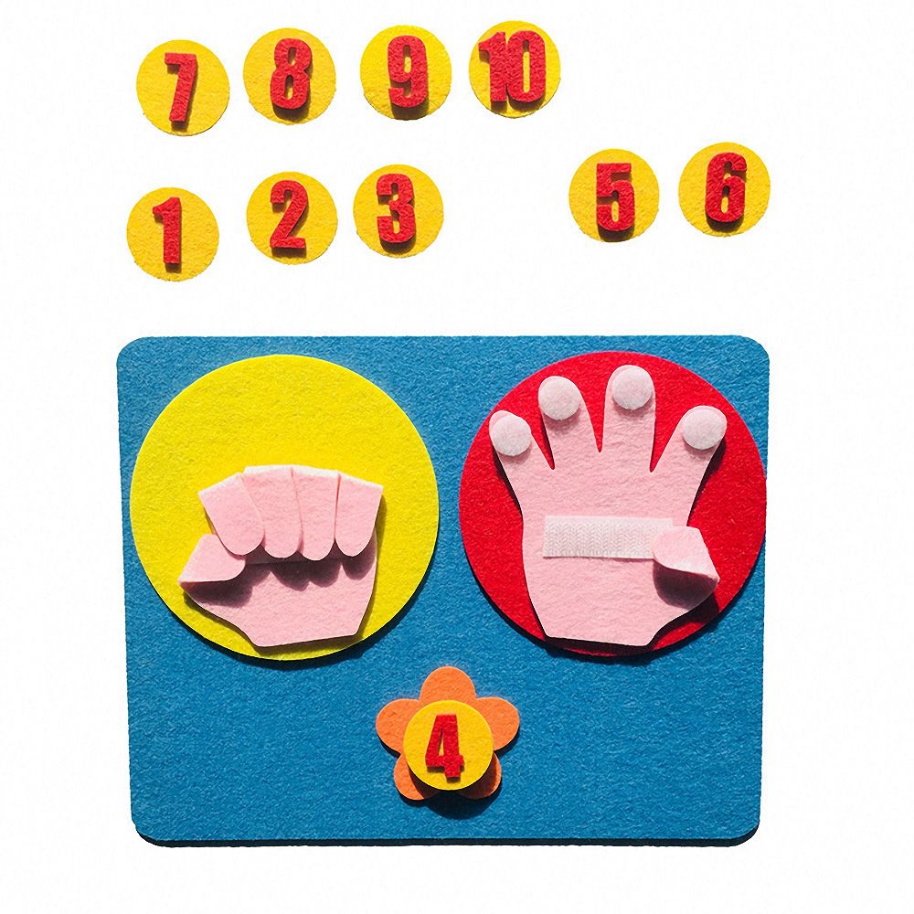 Handmade Felt Fingers and Numbers Math Toy