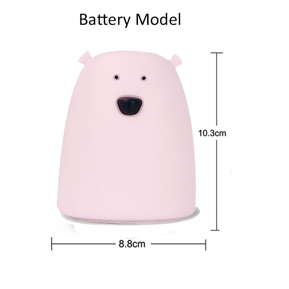 Cute Bear Silicone LED Night Light Color Changing