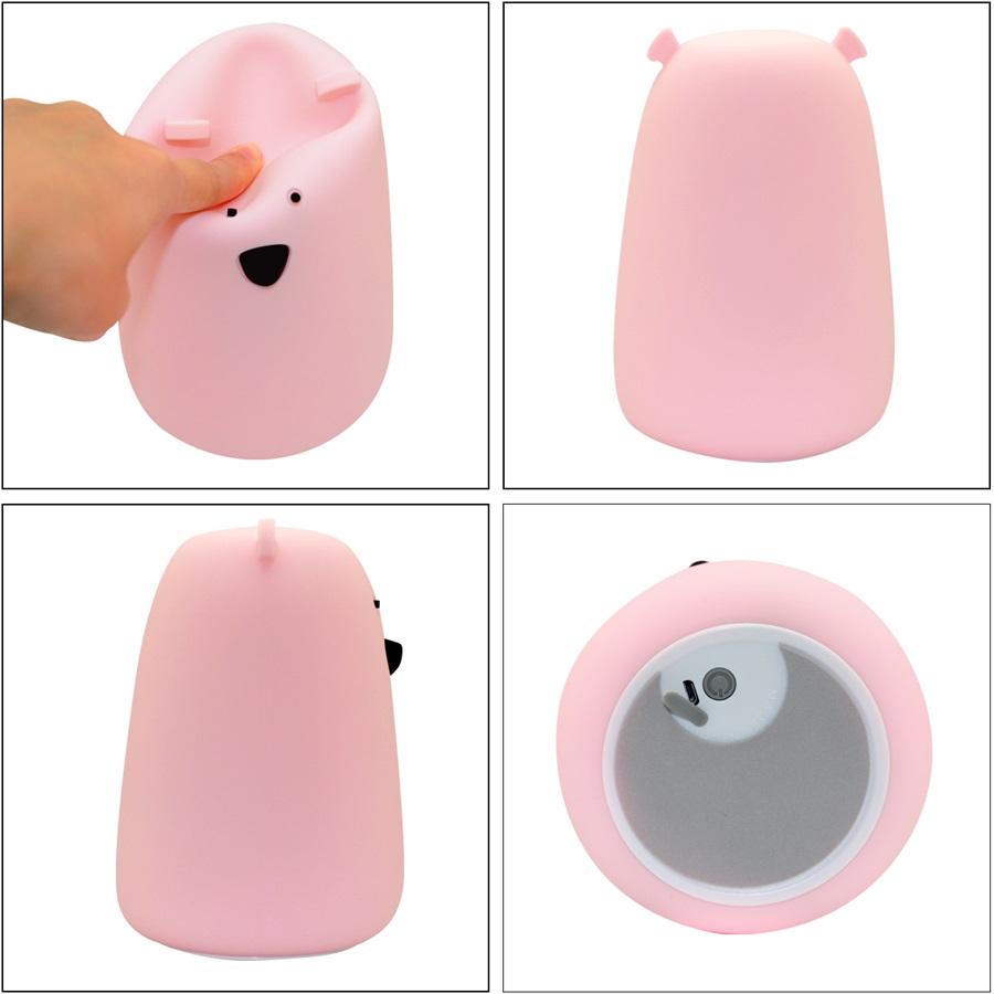 Cute Bear Silicone LED Night Light Color Changing