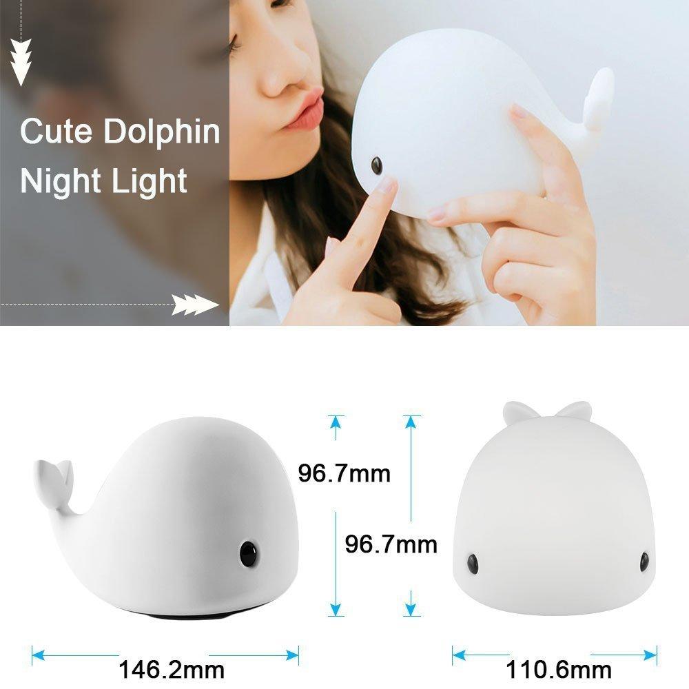 Cute Whale Silicone Nightlight USB Rechargeable