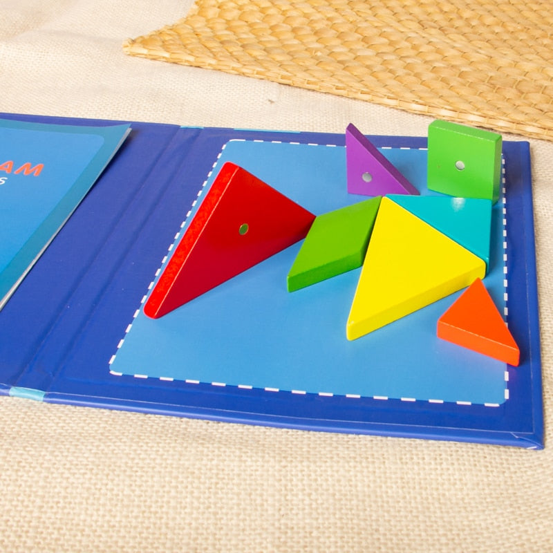 Magnetic Tangram Jigsaw Puzzle Portable Book