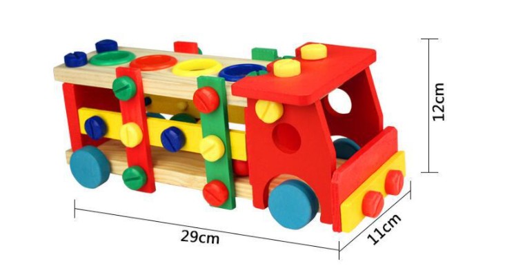 Wooden Tool Box Or Bus DIY Assembling Toys