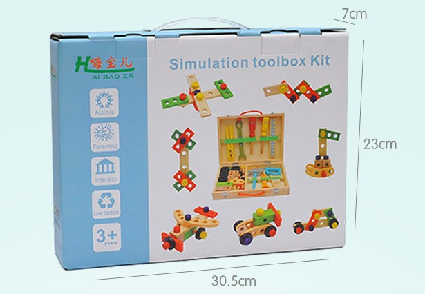 Wooden Tool Box Or Bus DIY Assembling Toys