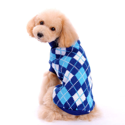 Geometric Rhombus Dog Knitted Sweater