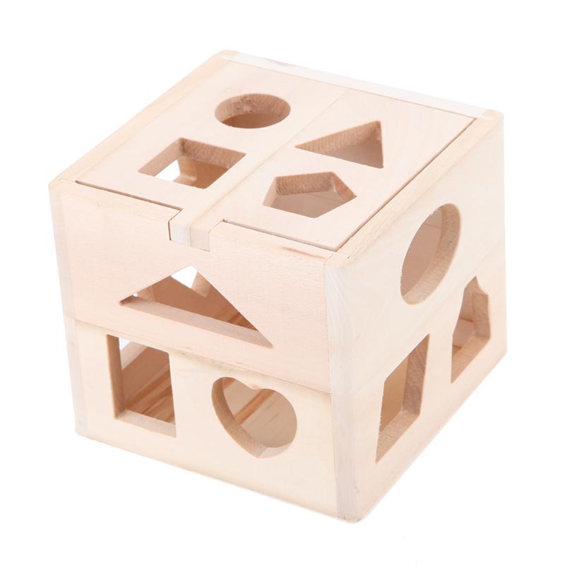 13 Holes Intelligence Shape Sorter Wooden Box