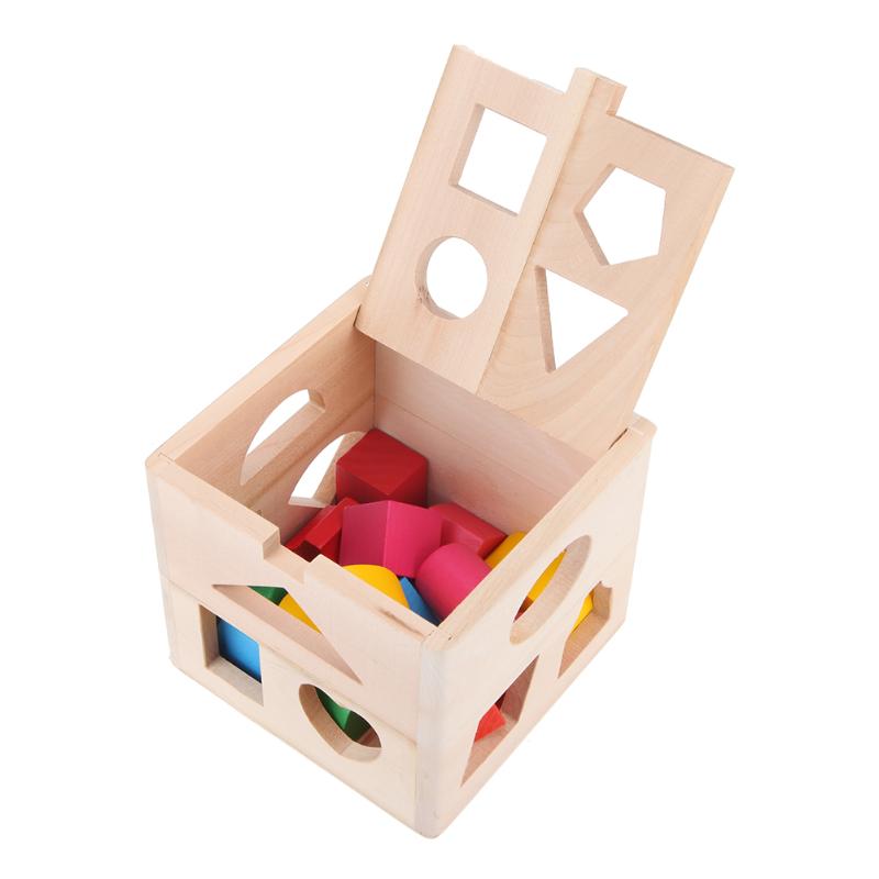 13 Holes Intelligence Shape Sorter Wooden Box