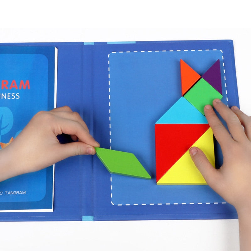 Magnetic Tangram Jigsaw Puzzle Portable Book