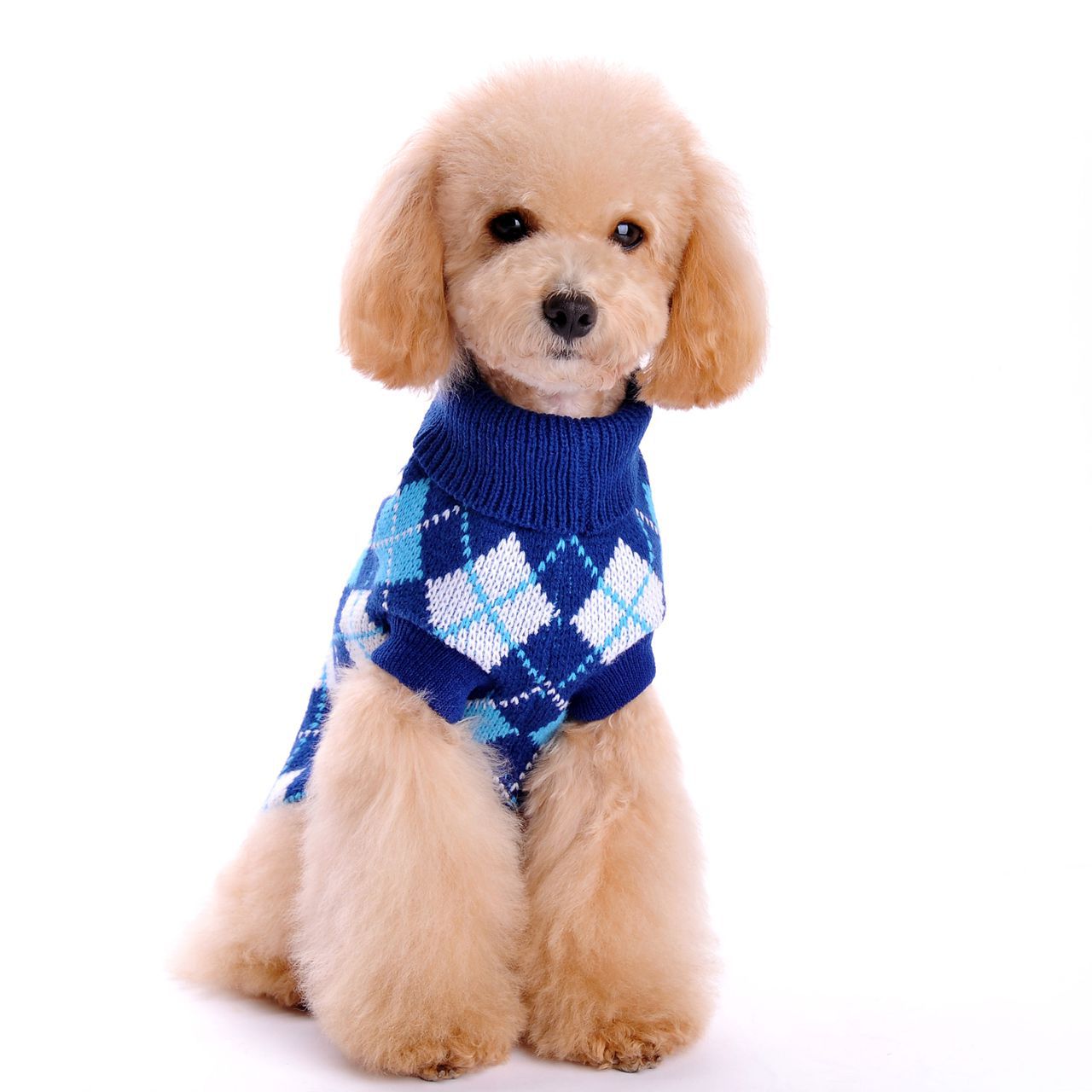 Geometric Rhombus Dog Knitted Sweater