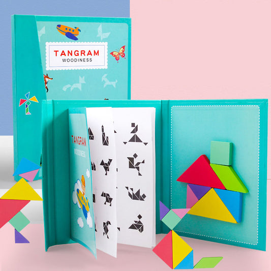 Magnetic Tangram Jigsaw Puzzle Portable Book