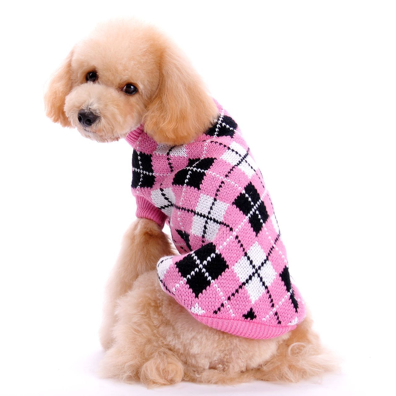 Geometric Rhombus Dog Knitted Sweater