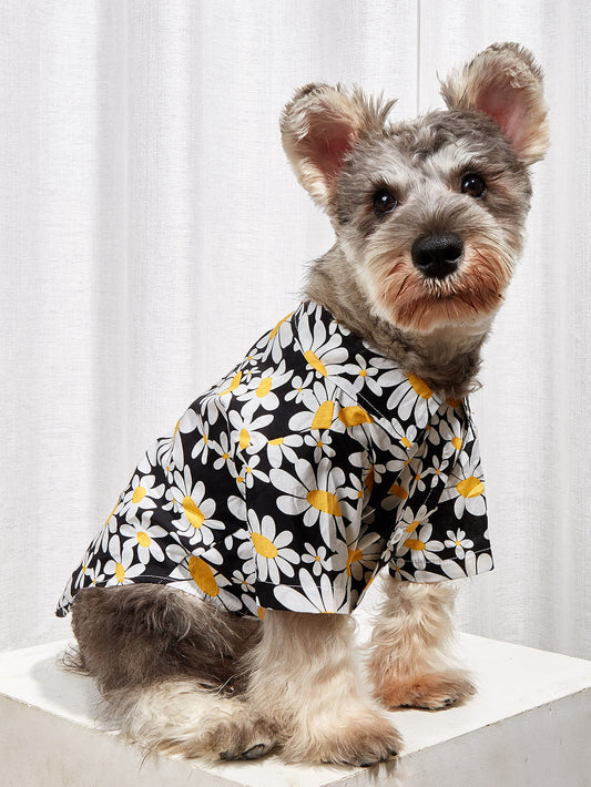 Dog Floral Button up Shirt