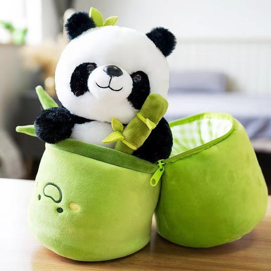 Bamboo Tube Panda Stuffed Toy