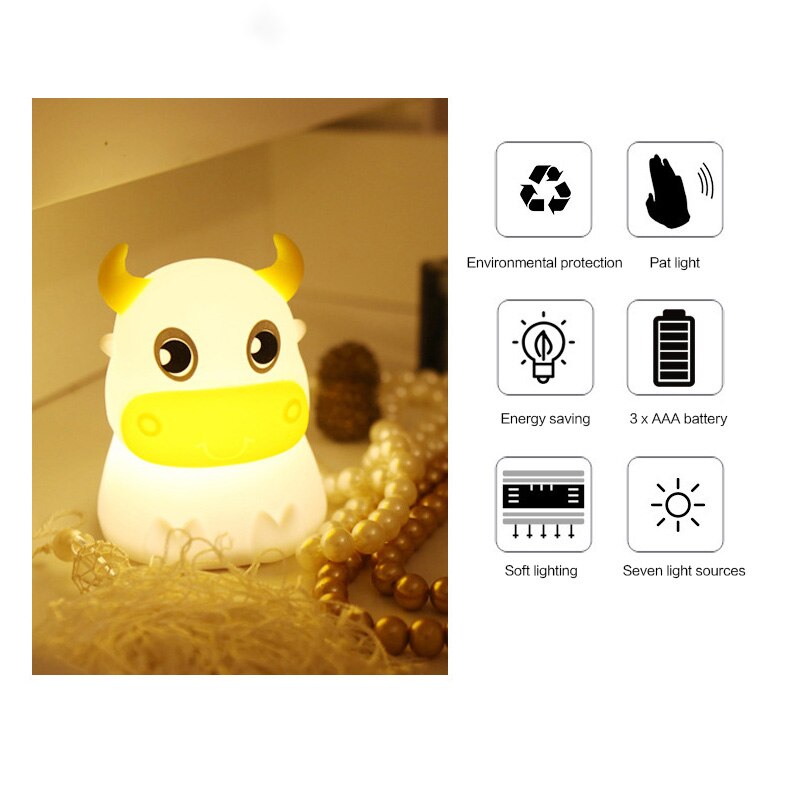 Cow silicone LED night light