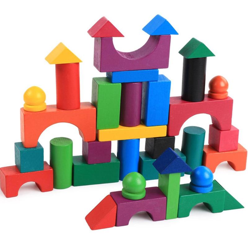 112pcs/Set Wooden Colorful Rainbow Domino Blocks Building Toy