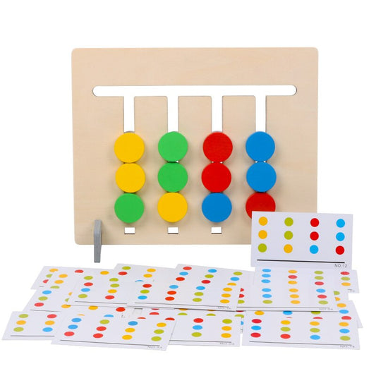 Wooden Double-sided Color/Fruit Pairing Game