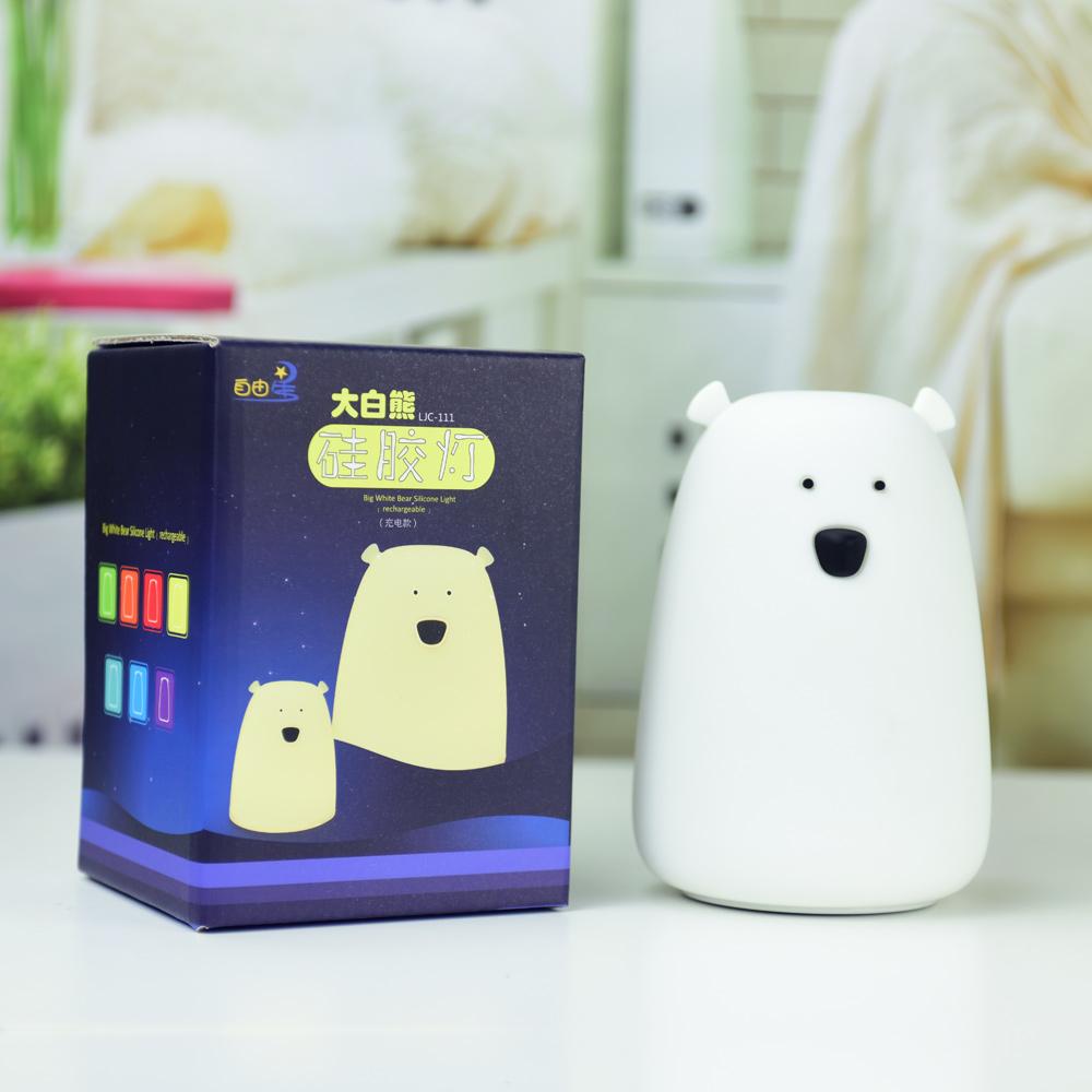 Cute Bear Silicone LED Night Light Color Changing