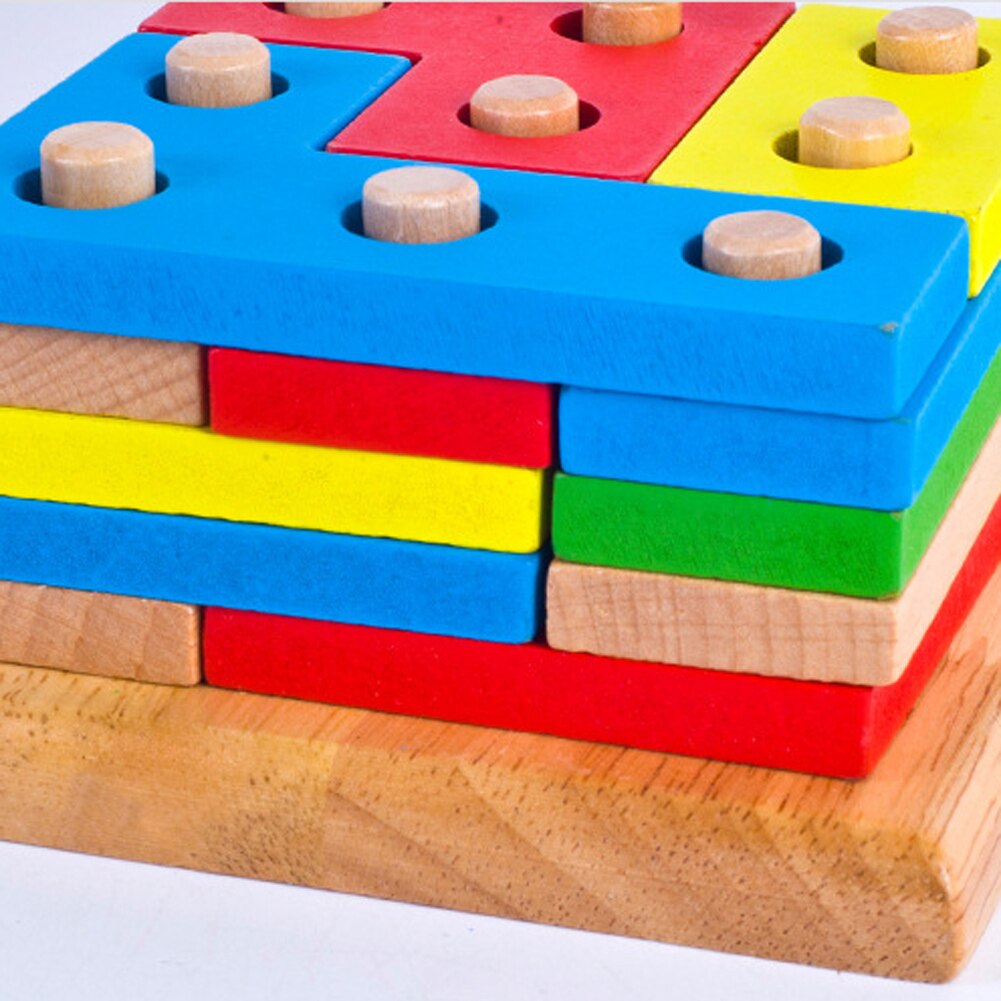 Wooden Column Stacking Shapes Toy