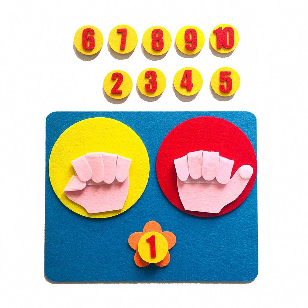 Handmade Felt Fingers and Numbers Math Toy