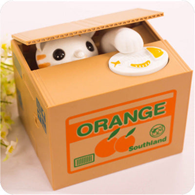 Automated Cat Steal Coin Bank Moneybox Saving Box