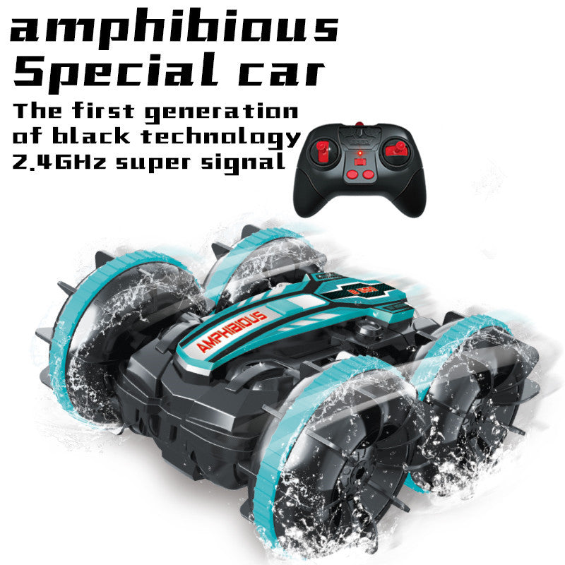 4WD Amphibious Stunt Car 2.4G Remote Control Waterproof Double-Sided Driving Tank