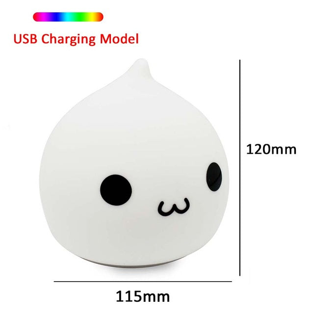 Cat LED USB Rechargeable Silicone Night Light