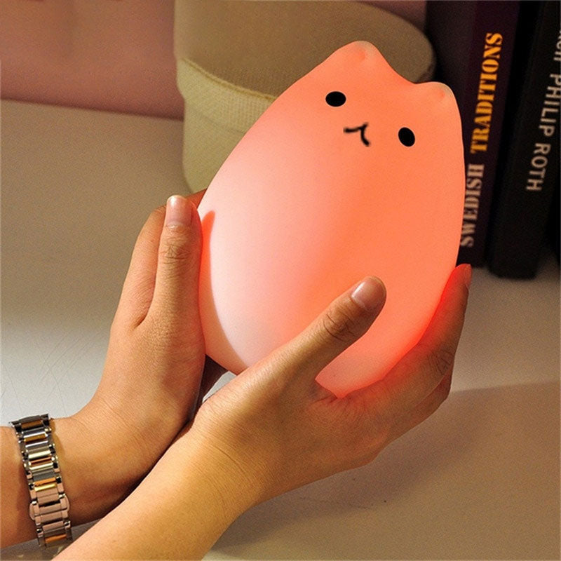 Cat LED USB Rechargeable Silicone Night Light