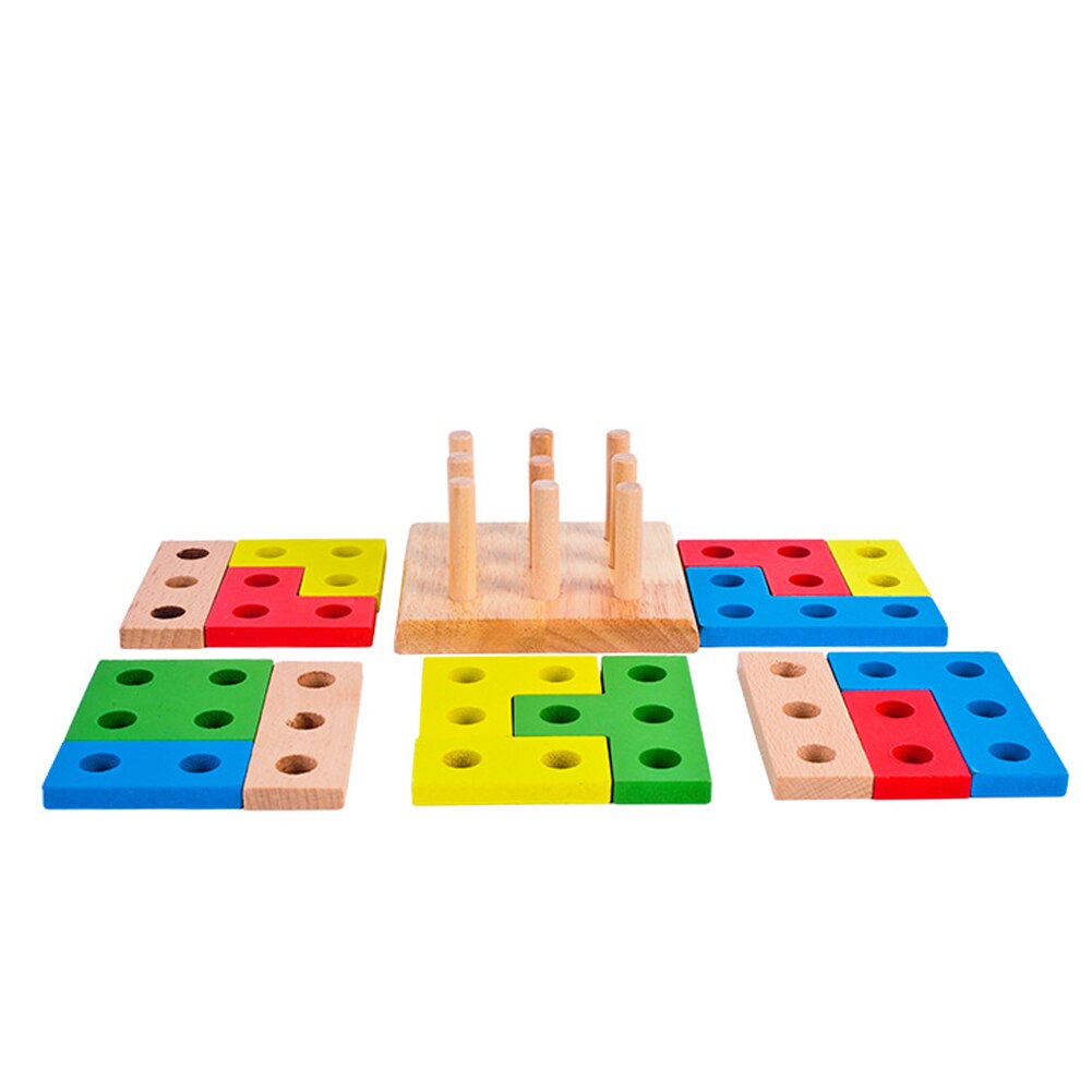 Wooden Column Stacking Shapes Toy