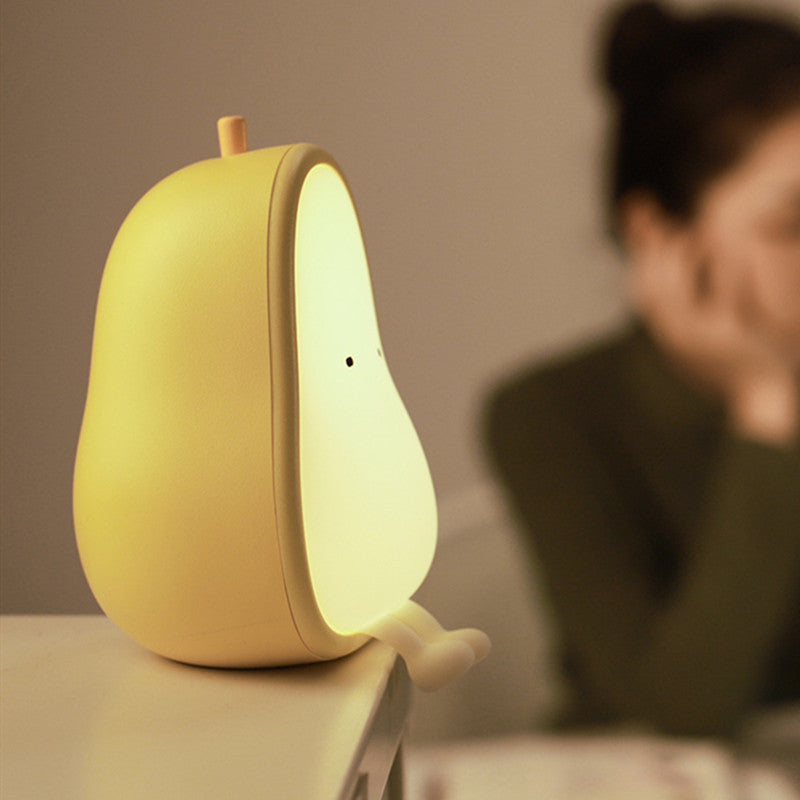 Pear Shaped Dimming Two-Color Temperature Night Light