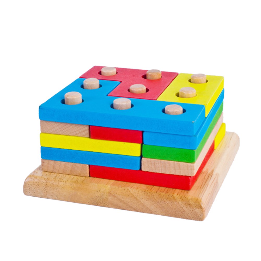 Wooden Column Stacking Shapes Toy