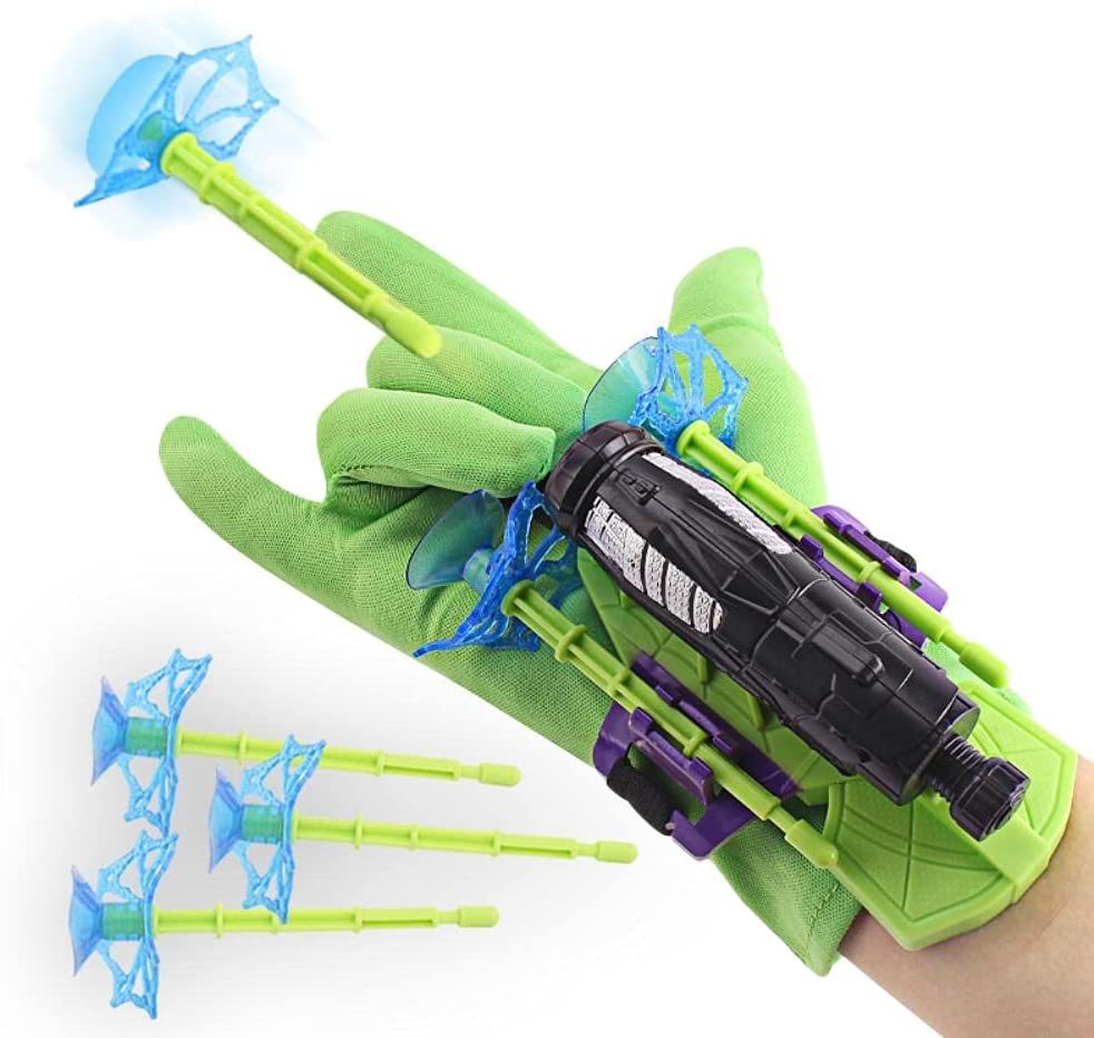 Spider-Man Bracelet Launcher With Glove Stick To The Wall Soft Bullet