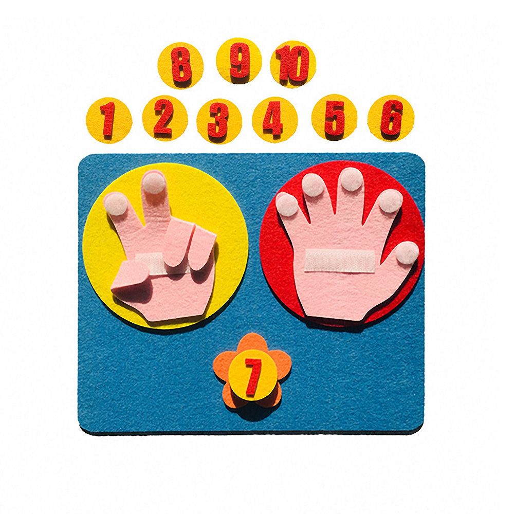 Handmade Felt Fingers and Numbers Math Toy