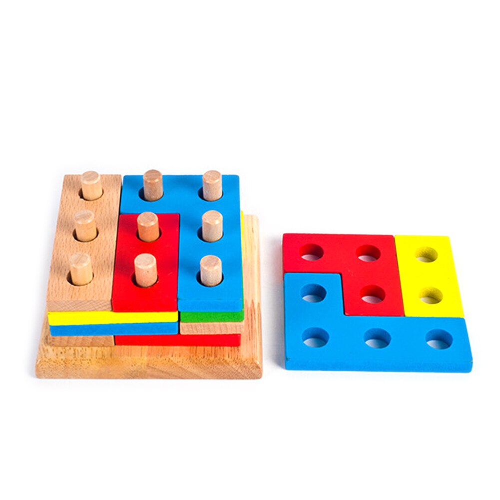 Wooden Column Stacking Shapes Toy