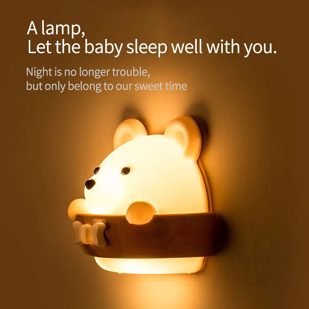 Cute Bear LED Night Light Remote Control