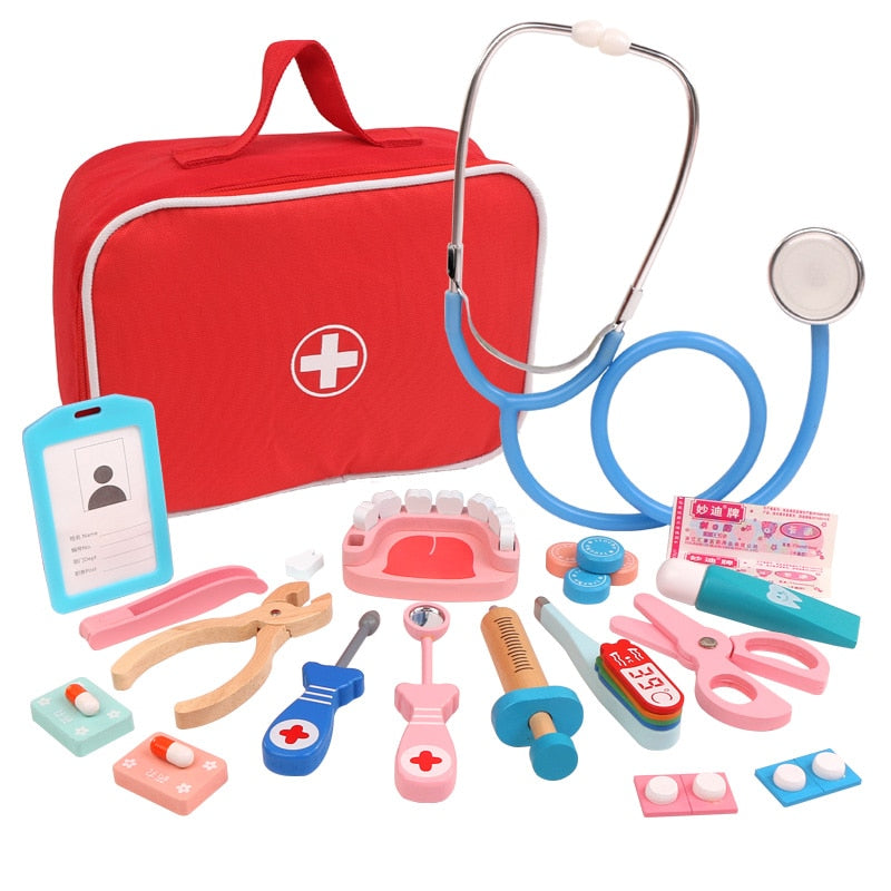 Wooden Doctor Kit Pretend Play