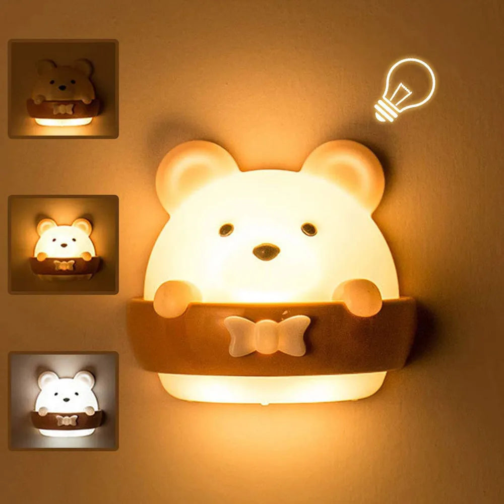 Cute Bear LED Night Light Remote Control