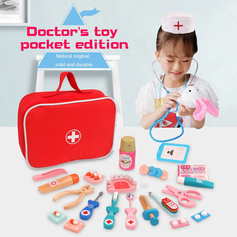 Wooden Doctor Kit Pretend Play