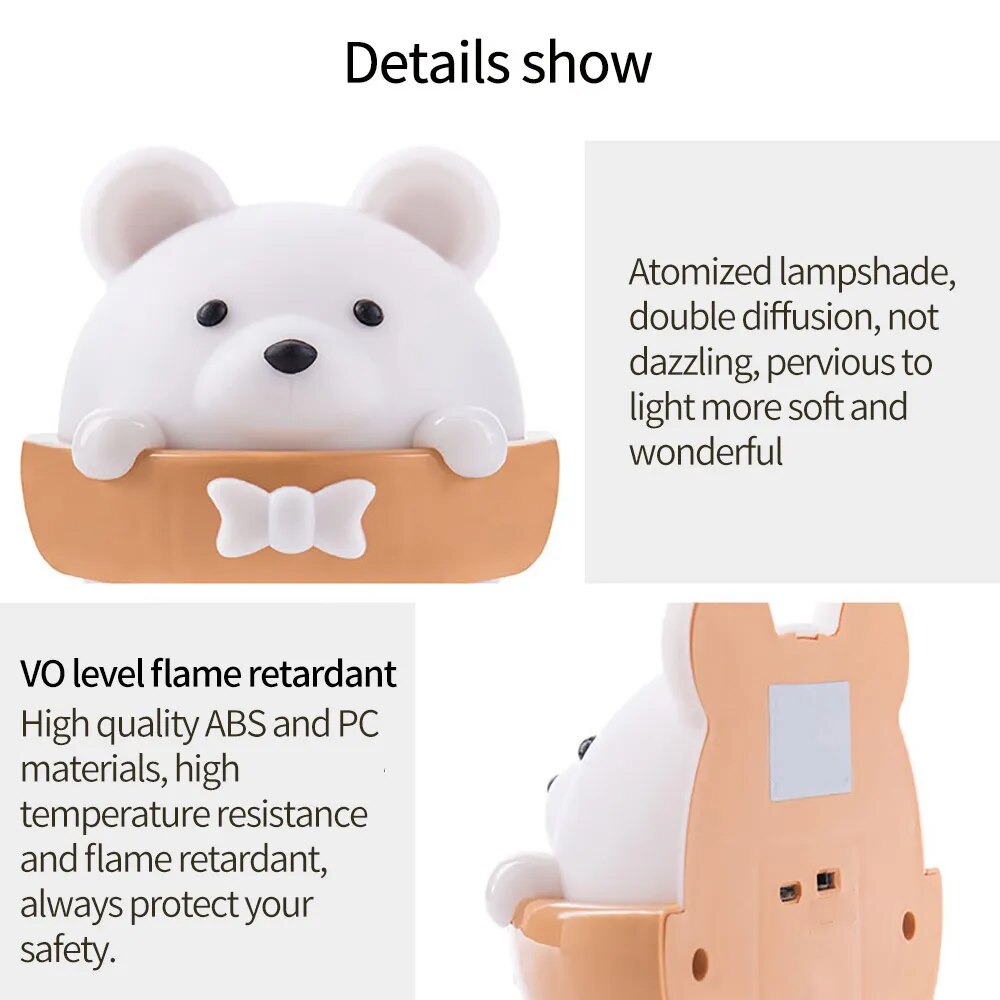 Cute Bear LED Night Light Remote Control