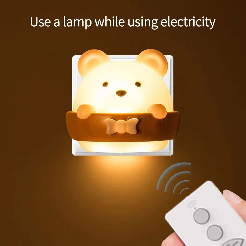 Cute Bear LED Night Light Remote Control