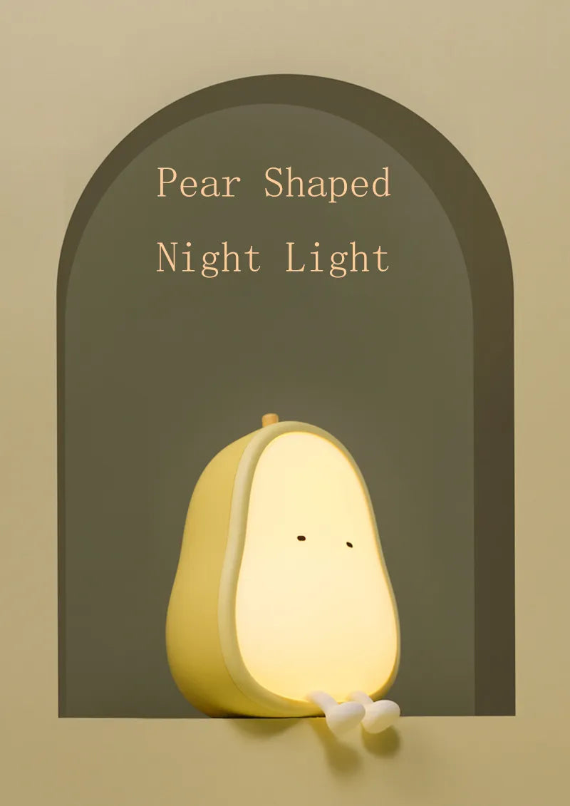 Pear Shaped Dimming Two-Color Temperature Night Light