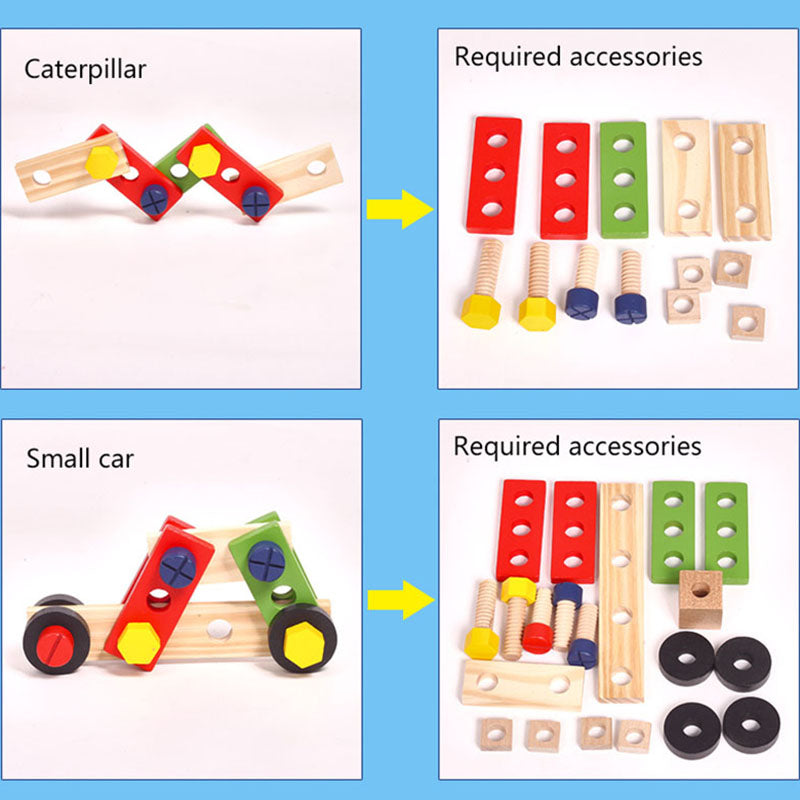 Wooden Tool Box Or Bus DIY Assembling Toys