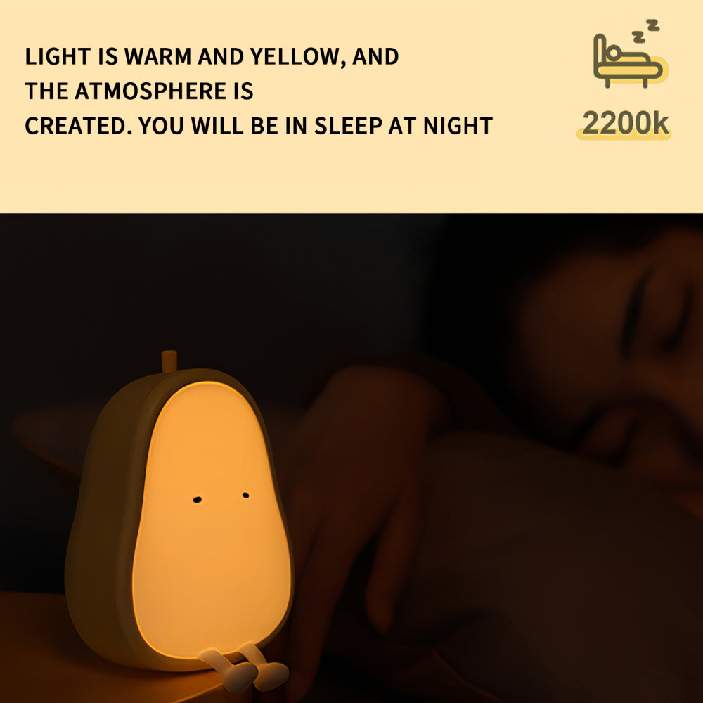 Pear Shaped Dimming Two-Color Temperature Night Light